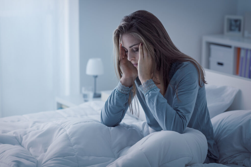 Vrouw met slaapproblemen